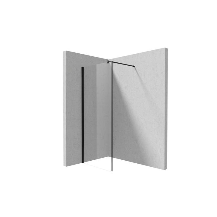 ŚCIANKA STAŁA KERRIA PLUS NERO SZKŁO TRANSPARETNE Z POWŁOKĄ 90CM - NOWOŚĆ B7KTS_N39P