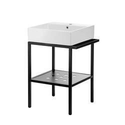 UMYWALKA TEMISTO BIAŁA STAWIANA NA BLAT 600X500 MM + KONSOLA STOJĄCA B7CDTS6U6S
