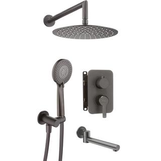 KOMPLET PODTYNKOWY WANNOWY ARNIKA TITANIUM Z BOXEM MIESZACZOWYM  BXYYDQAM
