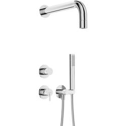 KOMPLET PODTYNKOWY NATRYSKOWY SILIA CHROM Z GŁÓWKĄ NATRYSKOWĄ  NQS_09XK