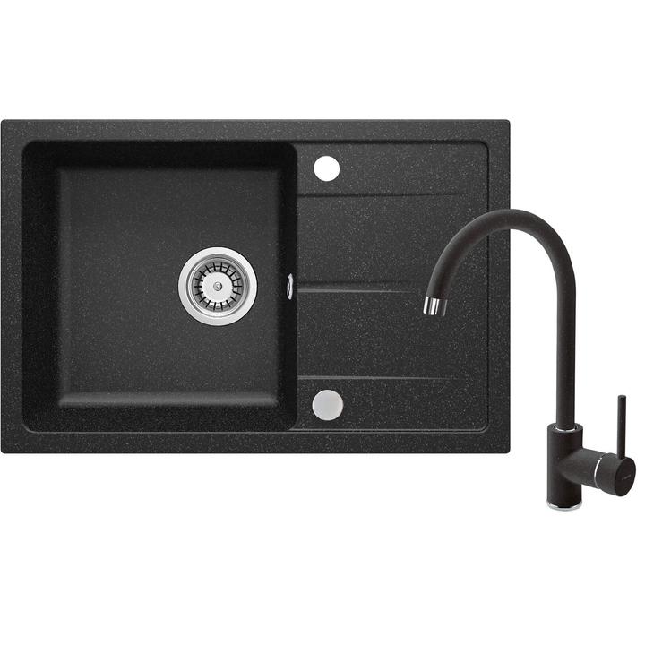 ZESTAW: ZLEW GRANITOWY ZRD 2113 GRAFIT+BATERIA Z WYLEWKĄ U BEN_262M GRAFIT ZRDA2113