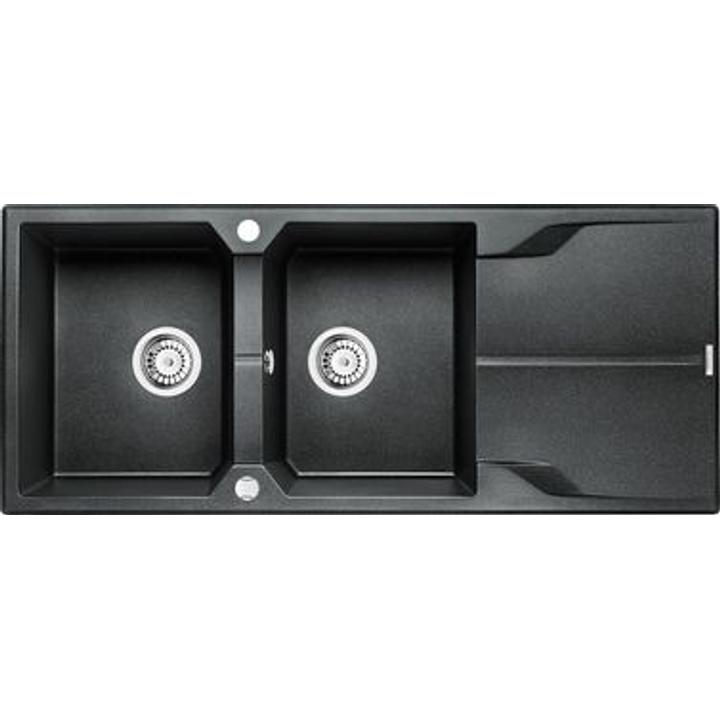 ZLEW.ANDANTE GRAFITOWY GRANIT 2K Z/O 1160X500X210, 3,5"+SPACE SAVER   B7ZQN_2213