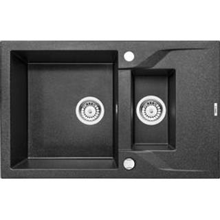 ZLEW. ANDANTE GRAFITOWY GRANIT 1,5K Z/O 780X490X190, 3,5" + OSPRZĘT SPACE SAVER B7ZQN_2513