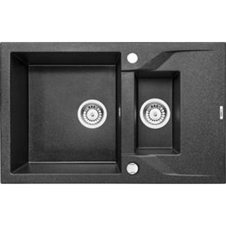 ZLEW. ANDANTE GRAFITOWY GRANIT 1,5K Z/O 780X490X190, 3,5" + OSPRZĘT SPACE SAVER B7ZQN_2513