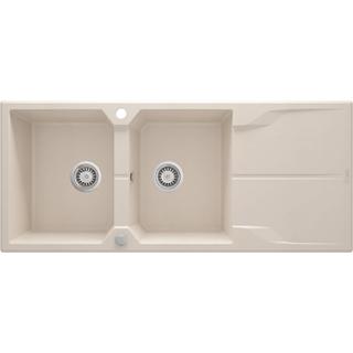 ZLEW. ANDANTE BEŻ GRANIT 2K Z/O 1160X500X224, 3,5" + OSPRZĘT SPACE SAVER ZQN_5213
