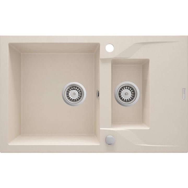 ZLEW. ANDANTE BEŻ GRANIT 1,5K Z/O 780X490X194, 3,5" + OSPRZĘT SPACE SAVER ZQN_5513