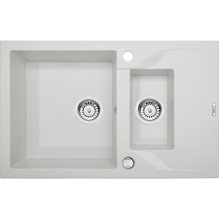 ZLEW. ANDANTE ALABASTER GRANIT 1,5K Z/O 780X490X190, 3,5" + OSPRZĘT SPACE SAVER B7ZQN_A513