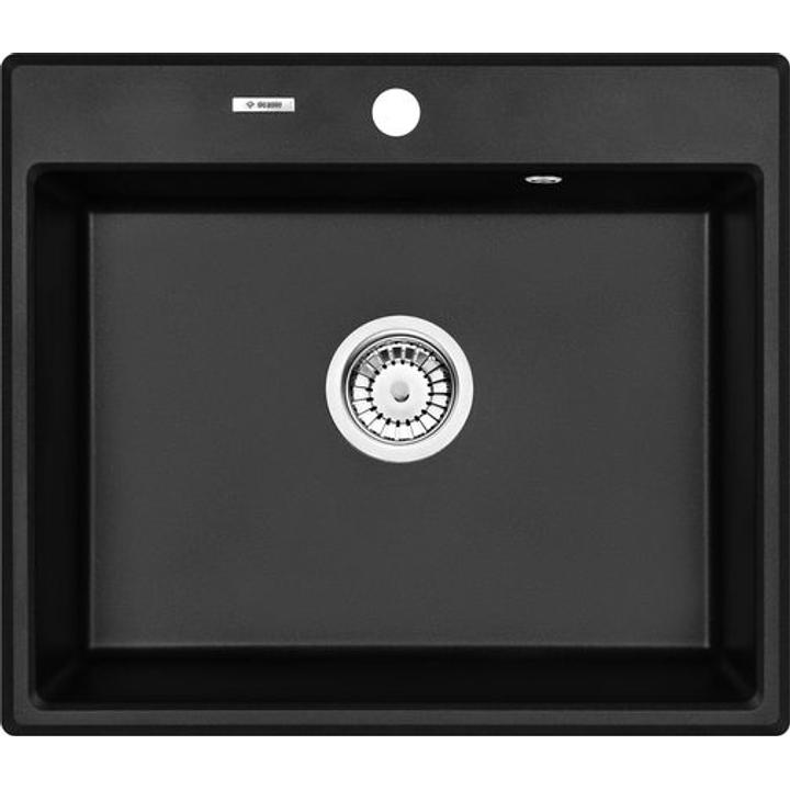 ZLEW. ANDANTE GRAFIT METALIK GRANIT 1K 600X520X197 + SPACE SAVER B7ZQN_G103