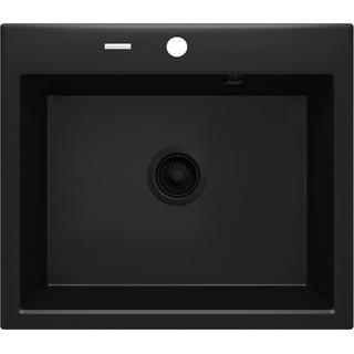 ZLEW. ANDANTE NERO GRANIT 1K 600X520X210 + OSPRZĘT SPACE SAVER ZQN_N103