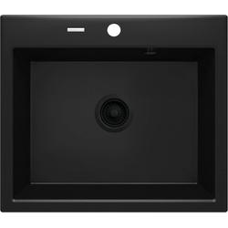 ZLEW. ANDANTE NERO GRANIT 1K 600X520X210 + OSPRZĘT SPACE SAVER ZQN_N103