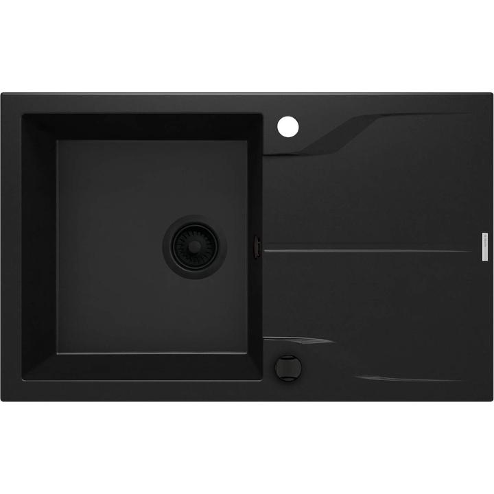 ZLEW. ANDANTE FLUSH NERO GRANIT 1K Z/O 780X490X194 3,5" + OSPRZĘT SPACE SAVER ZQN_N11F
