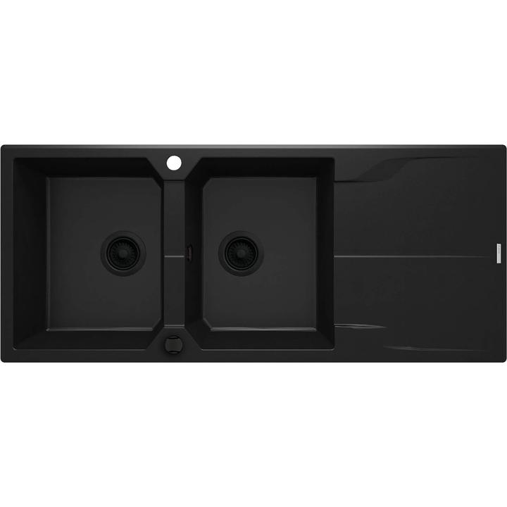 ZLEW. ANDANTE NERO GRANIT 2K Z/O 1160X500X224, 3,5" + OSPRZĘT SPACE SAVER ZQN_N213