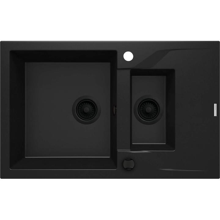 ZLEW. ANDANTE NERO GRANIT 1,5K Z/O 780X490X194, 3,5" + OSPRZĘT SPACE SAVER ZQN_N513