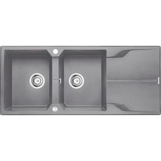 ZLEW.ANDANTE SZARY GRANIT 2K Z/O 1160X500X210, 3,5"+SPACE SAVER   B7ZQN_S213