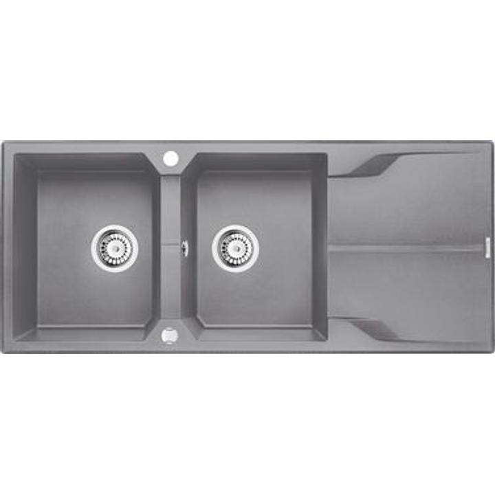 ZLEW.ANDANTE SZARY GRANIT 2K Z/O 1160X500X210, 3,5"+SPACE SAVER   B7ZQN_S213