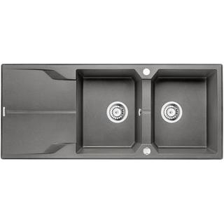 ZLEW.ANDANTE ANTRACYT MET. GRANIT 2K Z/O 1160X500X224,3,5"+SPACE SAVER - NOWOŚĆ B7ZQN_T213