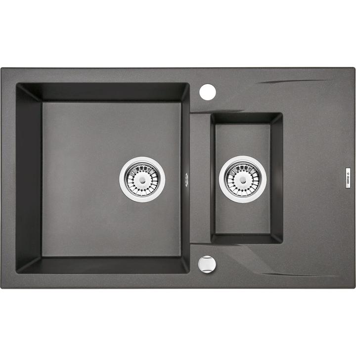 ZLEW.ANDANTE ANTRACYT MET. GRANIT 1,5K Z/O 780X490X194+SPACE SAVER - NOWOŚĆ B7ZQN_T513