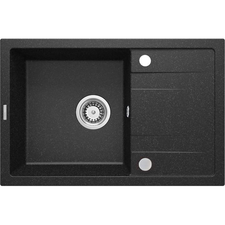 ZLEW. CORIO GRAFIT GRANIT 1K Z/O 670x440x175, 3,5" + OSPRZĘT + ZAŚLEPKA OTWORU  ZRC_2113