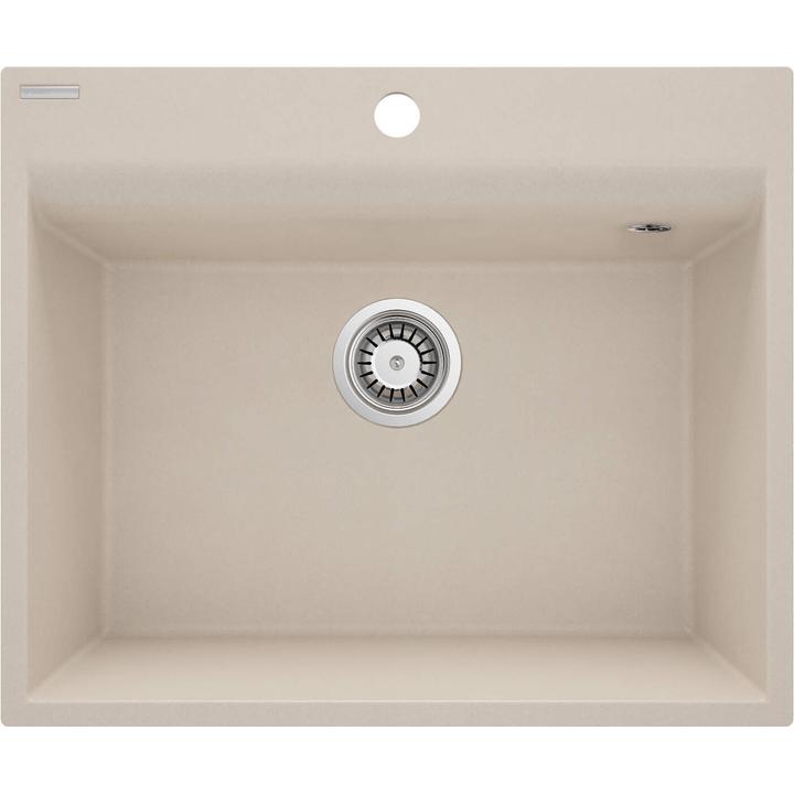 ZLEW. CORIO BEŻOWY GRANIT 1K B/O 600x500x216, 3,5" + OSPRZĘT SPACE-SAVER  ZRC_510A