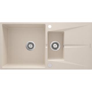 ZLEW. CORIO BEŻOWY GRANIT 1,5K Z/O 970x500x215, 3,5" + OSPRZĘT SPACE-SAVER + ZAŚLEPKA OTWORU  ZRC_5513