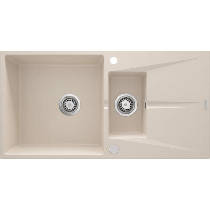 ZLEW. CORIO BEŻOWY GRANIT 1,5K Z/O 970x500x215, 3,5" + OSPRZĘT SPACE-SAVER + ZAŚLEPKA OTWORU  ZRC_5513