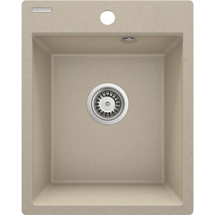 ZLEW. CORIO PIASKOWY GRANIT 1K B/O 400x500x211, 3,5" + OSPRZĘT SPACE-SAVER  ZRC_7103