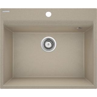 ZLEW. CORIO PIASKOWY GRANIT 1K B/O 600x500x216, 3,5" + OSPRZĘT SPACE-SAVER  ZRC_710A