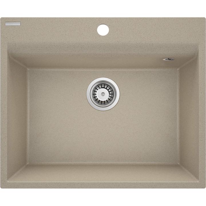 ZLEW. CORIO PIASKOWY GRANIT 1K B/O 600x500x216, 3,5" + OSPRZĘT SPACE-SAVER  ZRC_710A