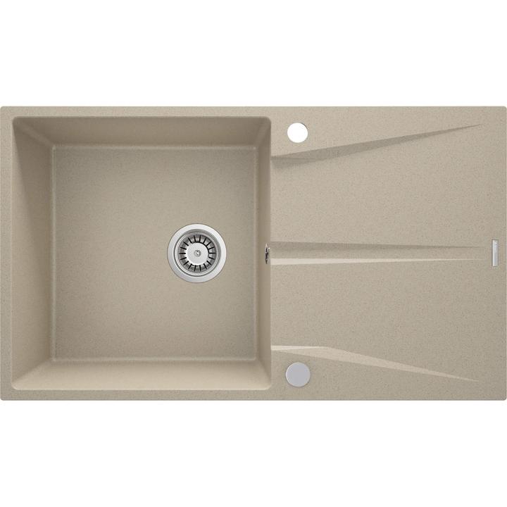 ZLEW. CORIO PIASKOWY GRANIT 1K Z/O 860x500x216, 3,5" + OSPRZĘT SPACE-SAVER + ZAŚLEPKA OTWORU  ZRC_711A