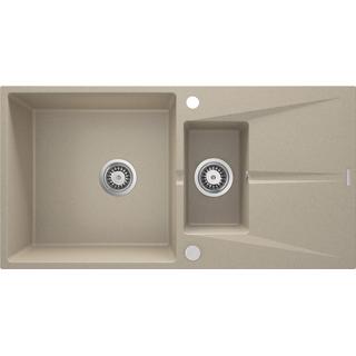 ZLEW. CORIO PIASKOWY GRANIT 1,5K Z/O 970x500x215, 3,5" + OSPRZĘT SPACE-SAVER + ZAŚLEPKA OTWORU  ZRC_7513