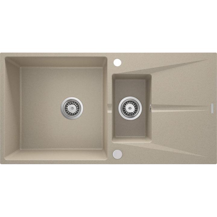 ZLEW. CORIO PIASKOWY GRANIT 1,5K Z/O 970x500x215, 3,5" + OSPRZĘT SPACE-SAVER + ZAŚLEPKA OTWORU  ZRC_7513