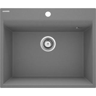 ZLEW. CORIO SZARY METALIK GRANIT 1K B/O 600x500x216, 3,5" + OSPRZĘT SPACE-SAVER  ZRC_S10A