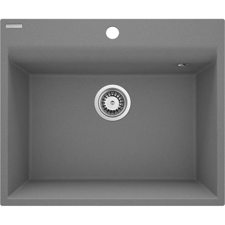 ZLEW. CORIO SZARY METALIK GRANIT 1K B/O 600x500x216, 3,5" + OSPRZĘT SPACE-SAVER  ZRC_S10A