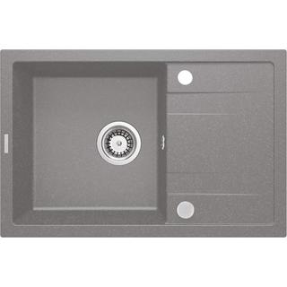 ZLEW. CORIO SZARY METALIK GRANIT 1K Z/O 670x440x175, 3,5" + OSPRZĘT SPACE-SAVER + ZAŚLEPKA OTWORU  ZRC_S113