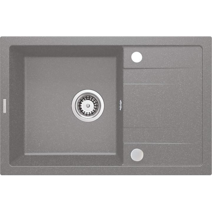 ZLEW. CORIO SZARY METALIK GRANIT 1K Z/O 670x440x175, 3,5" + OSPRZĘT SPACE-SAVER + ZAŚLEPKA OTWORU  ZRC_S113