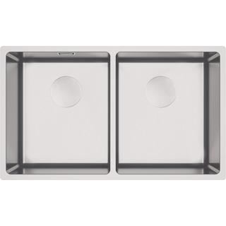 ZLEW. PODBLATOWY EGERIA STAL SZCZOTKOWANA 2K B/O, 740x440x200 + OSPRZĘT SPACE-SAVER  ZPE_020A