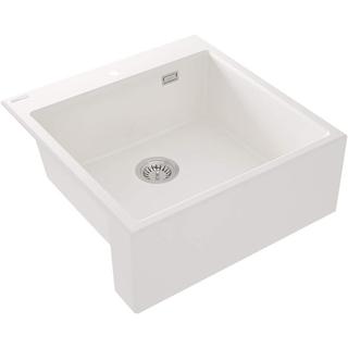 ZLEW. ERIDAN FARMERSKI ALABASTER GRANIT 1K 600x610x214, 3,5" + OSPRZĘT SPACE SAVER LUX - NOWOŚĆ  ZQE_A10K