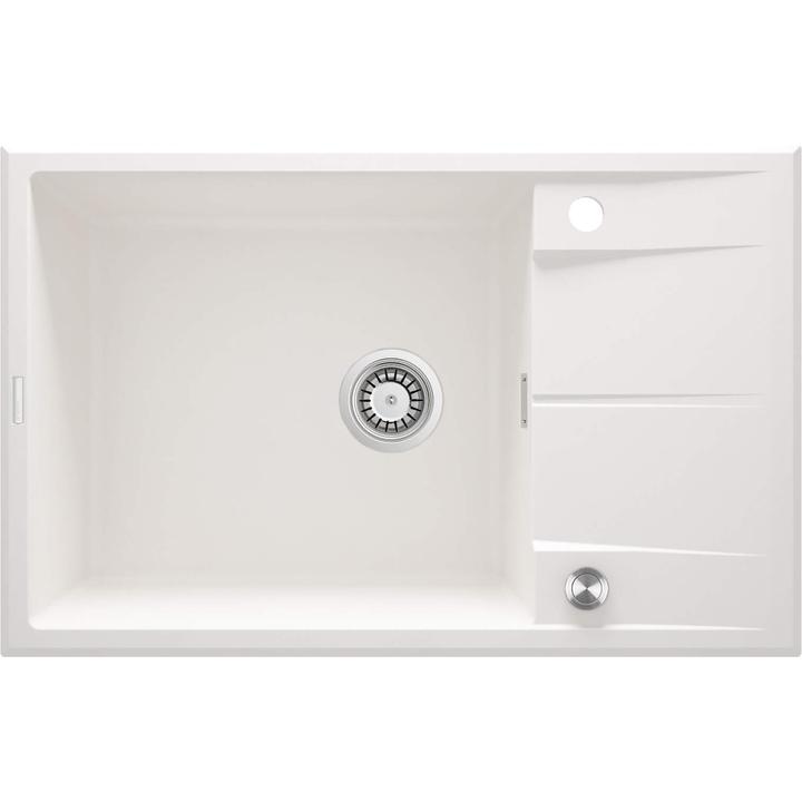 ZLEW. ERIDAN ALABASTER GRANIT 1K Z/O 780X500X210, 3,5" + OSPRZĘT SPACE SAVER LUX  ZQE_A11B