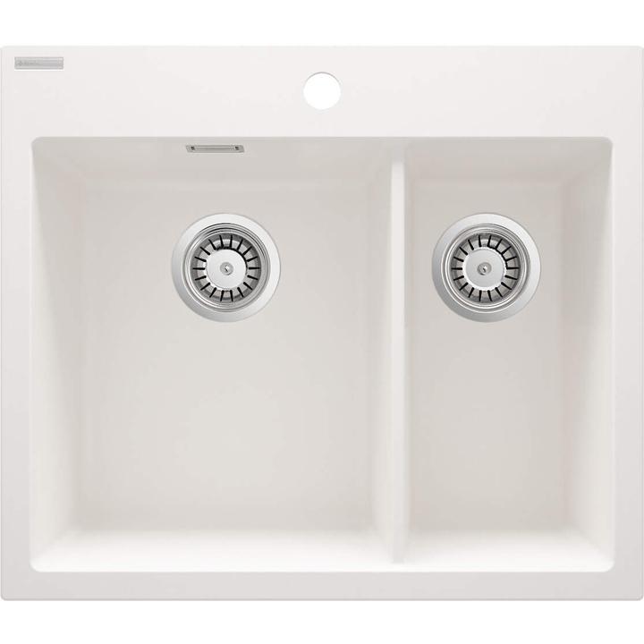 ZLEW. ERIDAN ALABASTER GRAN 600X520X214 3,5" + OSPRZĘT SPACE SAVER LUX ZQE_A503