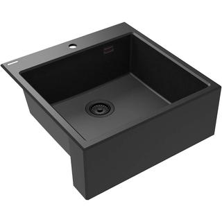 ZLEW. ERIDAN FARMERSKI GRAFIT METALIK GRANIT 1K 600x610x214, 3,5" + OSPRZĘT SPACE SAVER LUX - NOWOŚĆ  ZQE_G10K