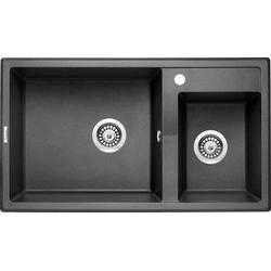 ZLEW. ERIDAN GRAFIT METALIK GRANIT 2K 880X500X200 + SPACE SAVER   B7ZQE_G20B
