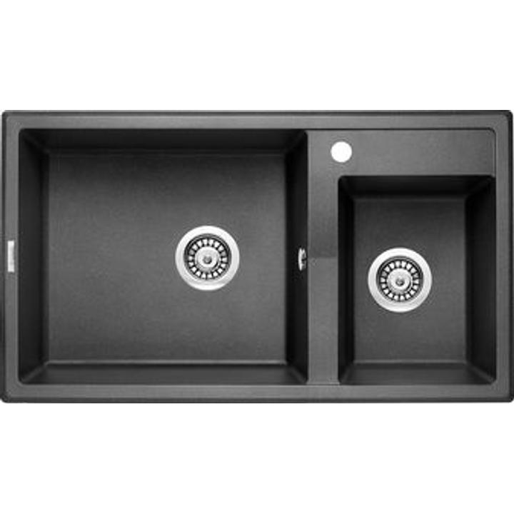 ZLEW. ERIDAN GRAFIT METALIK GRANIT 2K 880X500X200 + SPACE SAVER   B7ZQE_G20B