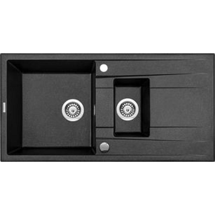 ZLEW. ERIDAN GRAFIT METALIK GRANIT 1,5K Z/O 1000X500X200+SPACE SAVER - NOWOŚĆ B7ZQE_G513