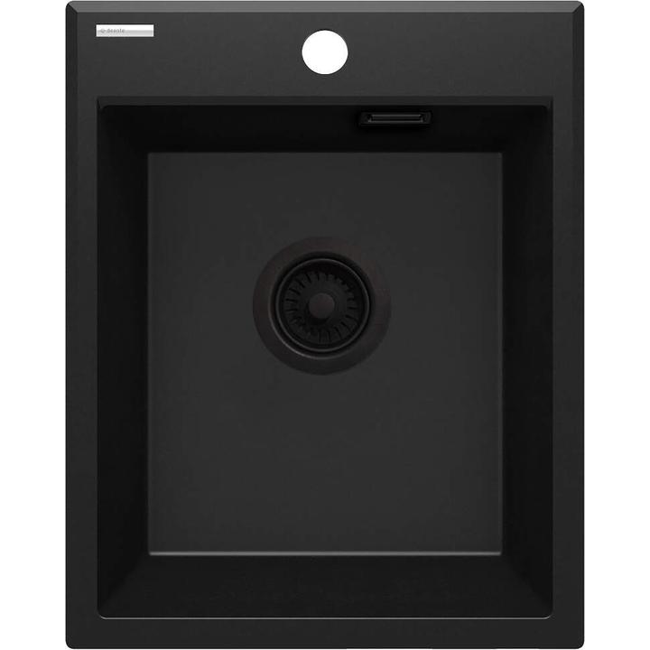 ZLEW. ERIDAN NERO GRANIT 1K 400X500X212, 3,5" + OSPRZĘT SPACE SAVER LUX  ZQE_N104