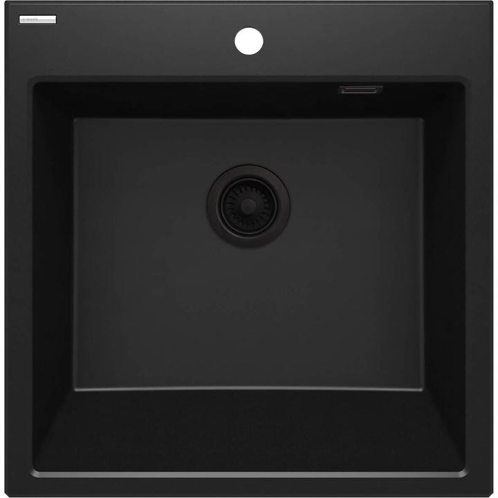 ZLEW. ERIDAN FARMERSKI NERO GRANIT 1K 600x610x214, 3,5" + OSPRZĘT SPACE SAVER LUX - NOWOŚĆ  ZQE_N10K