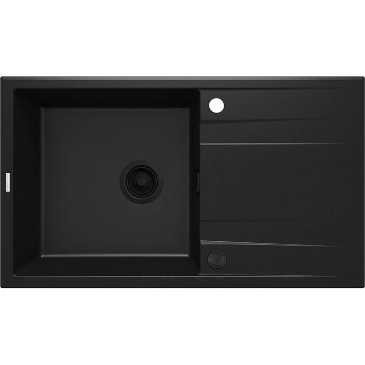 ZLEW. ERIDAN NERO GRANIT 1K Z/O 860X500X203 + OSPRZĘT SPACE SAVER ZQE_N113