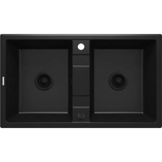 ZLEW. ERIDAN NERO GRANIT 2K B/O 860X500X220, 3,5" + OSPRZĘT SPACE SAVER LUX ZQE_N203