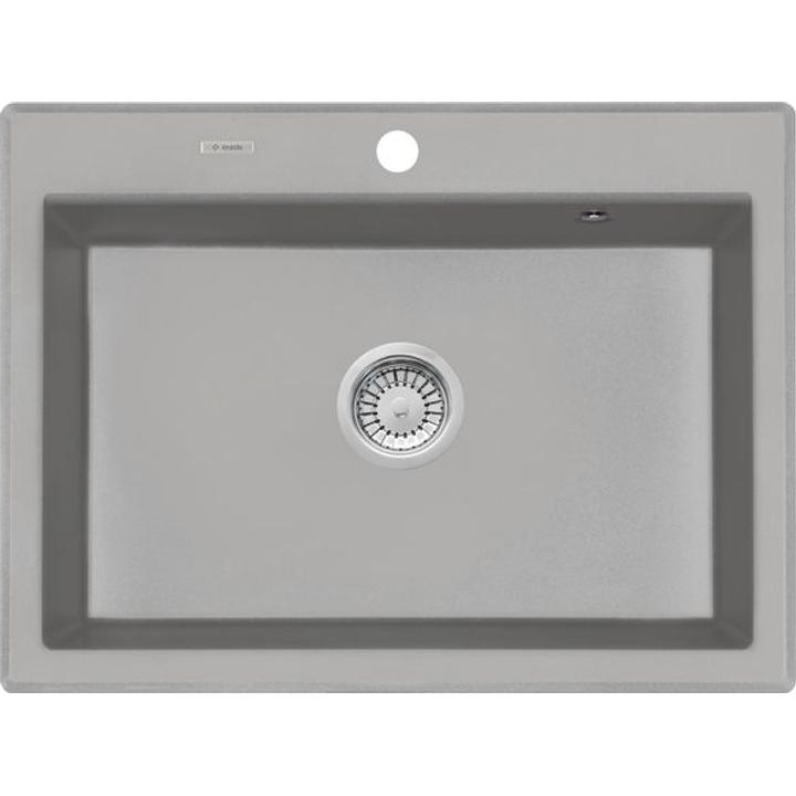 ZLEW. ERIDAN SZARY METALIK GRANIT 1K 700X520X197 + SPACE SAVER B7ZQE_S103