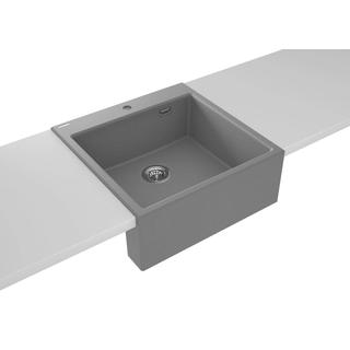 ZLEW. ERIDAN FARMERSKI SZARY METALIK GRANIT 1K 600x610x214, 3,5" + OSPRZĘT SPACE SAVER LUX - NOWOŚĆ  ZQE_S10K