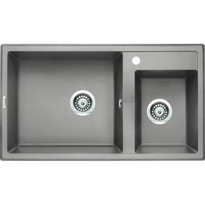 ZLEW. ERIDAN SZARY METALIK GRANIT 2K 880X500X200 + SPACE SAVER   B7ZQE_S20B